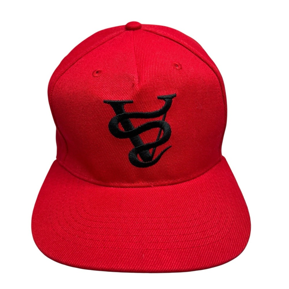 Black Scale BLVCK Snapback Hat Red Snake Logo Cap Streetwear Serpent Occult Y2K